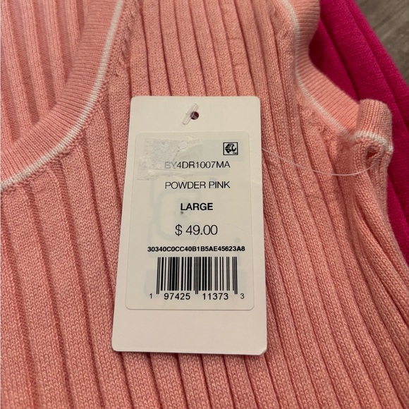 NWT 89th & Madison Powder Pink, Orange, Fuchsia Ribbed Midi Dress - Picture 7 of 7